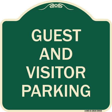 Signmission Guest and Visitor Parking Heavy-Gauge Aluminum Architectural Sign, 18" x 18", G-1818-23933 A-DES-G-1818-23933
